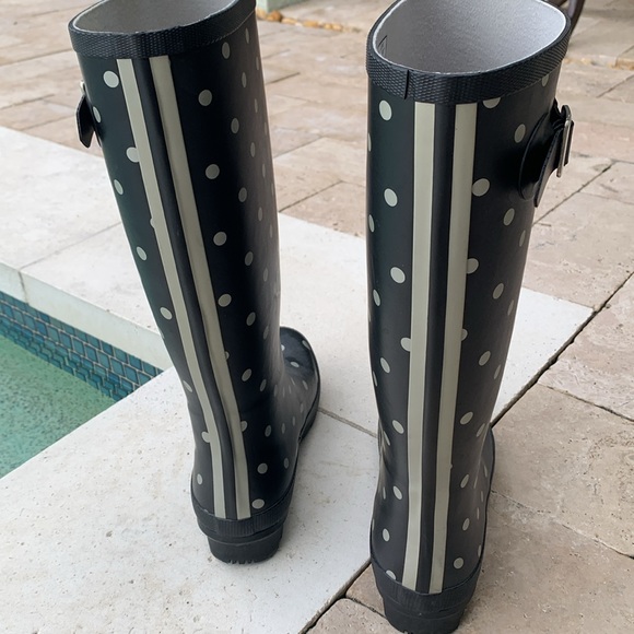 Joules tall polka dot Rain boots - New - Picture 4 of 7